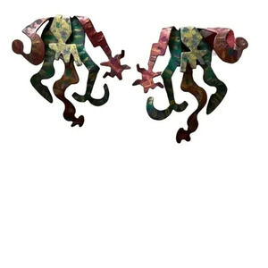 Vintage Lee‎ Tiffany Handcrafted Pastel Design Statement Earrings